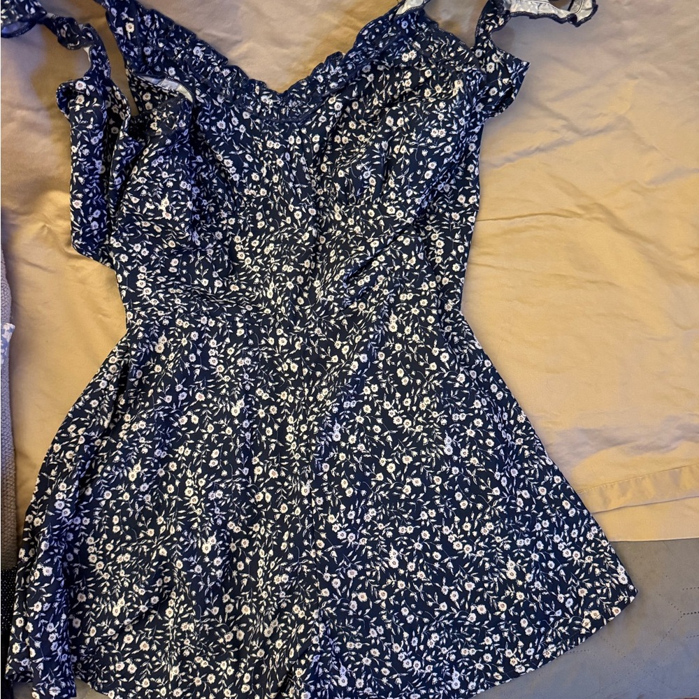 Floral Navy Blue Dress